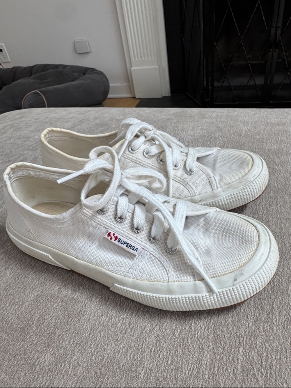 Superga White Low-Top Canvas Sneakers